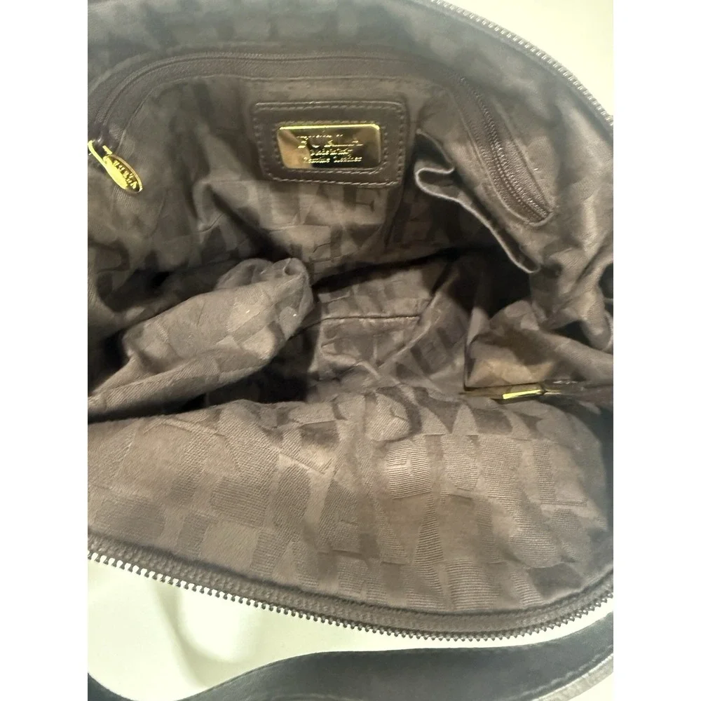 Furla Dark Brown Suede Shoulder Bag Made In Italy